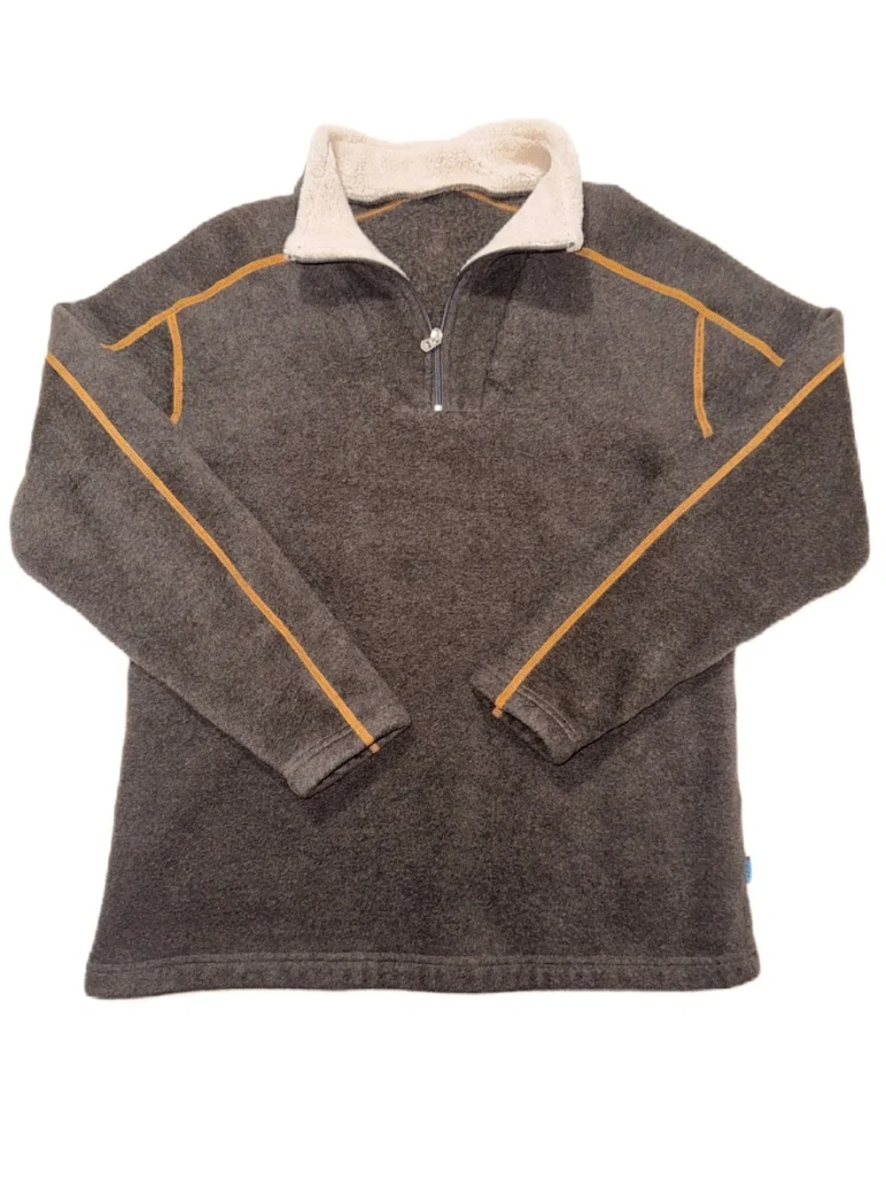 Kuhl Europa Large Men Quarter-Zip Fleece Pullover Brown Sweater EUC